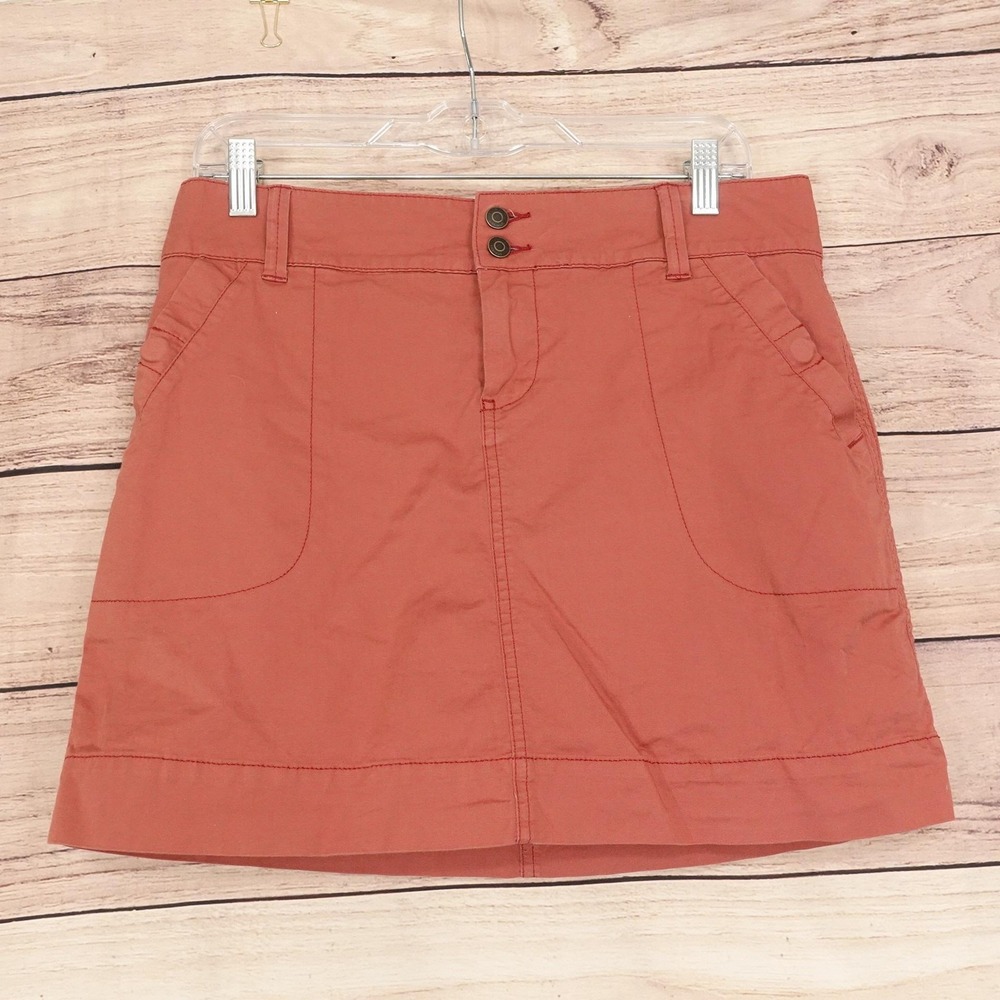 SONOMA Life + Style Skort Womens 8 Orange Twill Short Stretch Pockets Zip Front